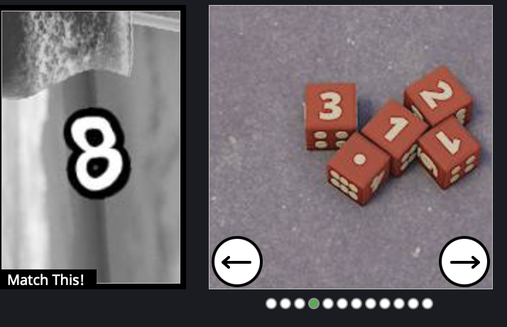 a captcha showing a number and a collection of dice you must select from that sum to the number