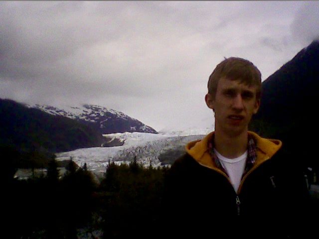 me standing in front of a glacier facing the camera