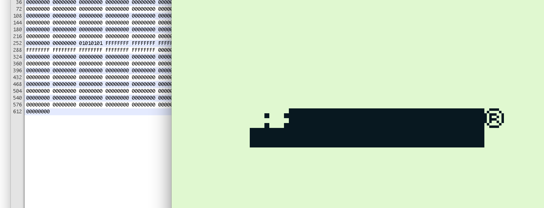 boot logo with a byte out of it