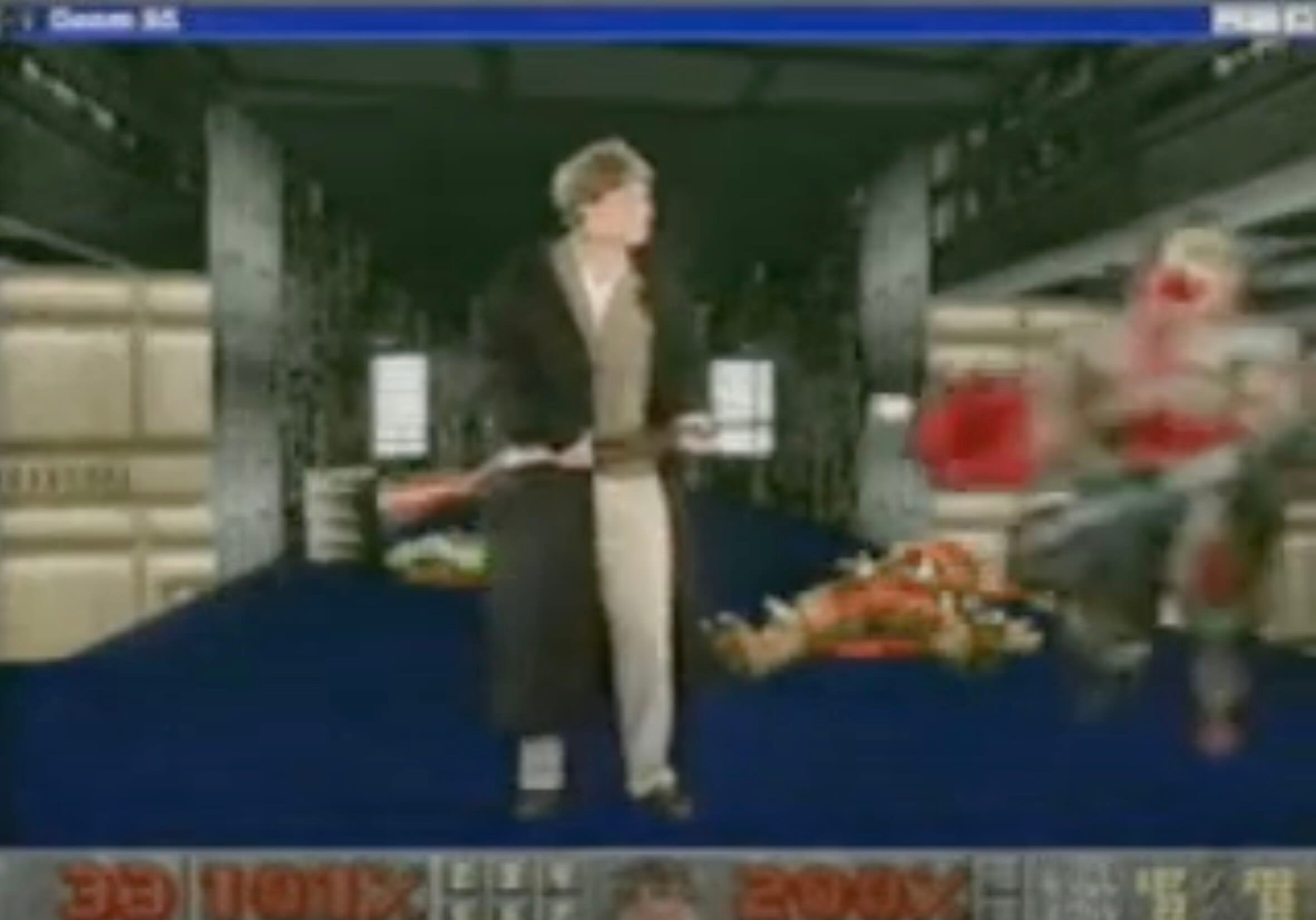Bill Gates pretending to play Doom