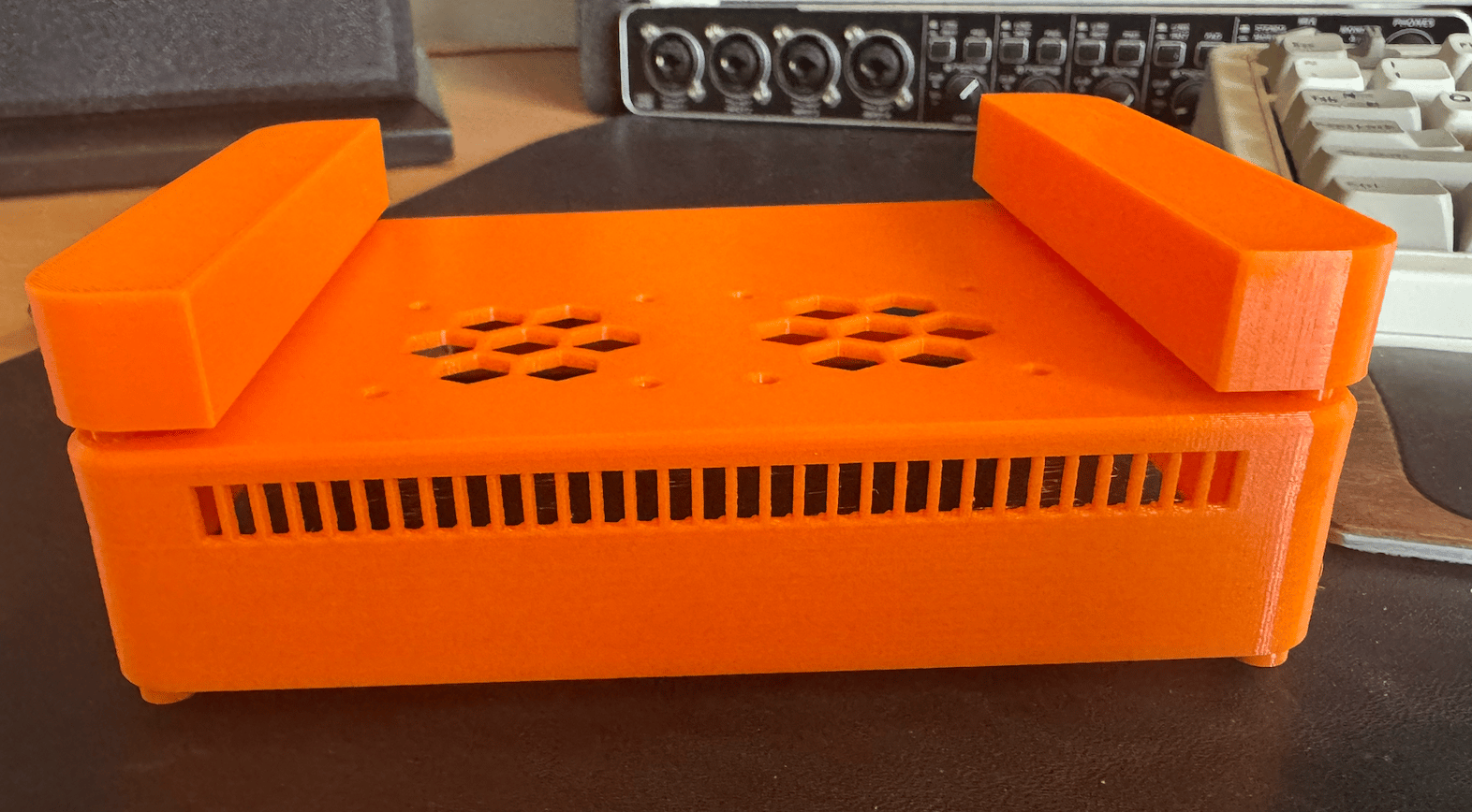 mounting rails pressed into bottom case
