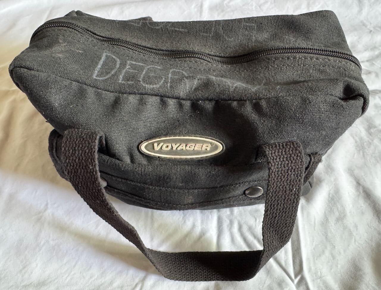 My tool bag showing my last name written.
